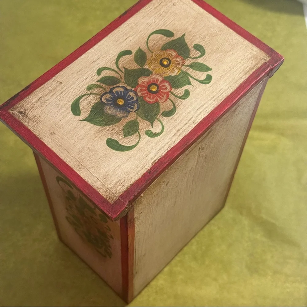 Handcrafted Wooden Jewelry Box with Floral Design